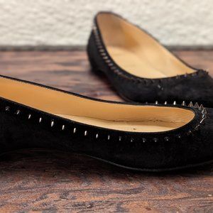 Christian Louboutin Anjalina Flat Studded Black Suede